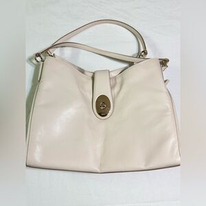 Elegant Cream Leather Handbag
